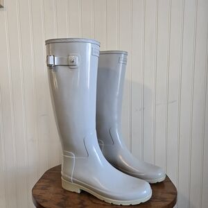 Hunter Classic Tall Light Gray Rain Boots Size 7